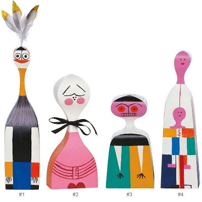 Figurines 5 Wooden Dolls Girard